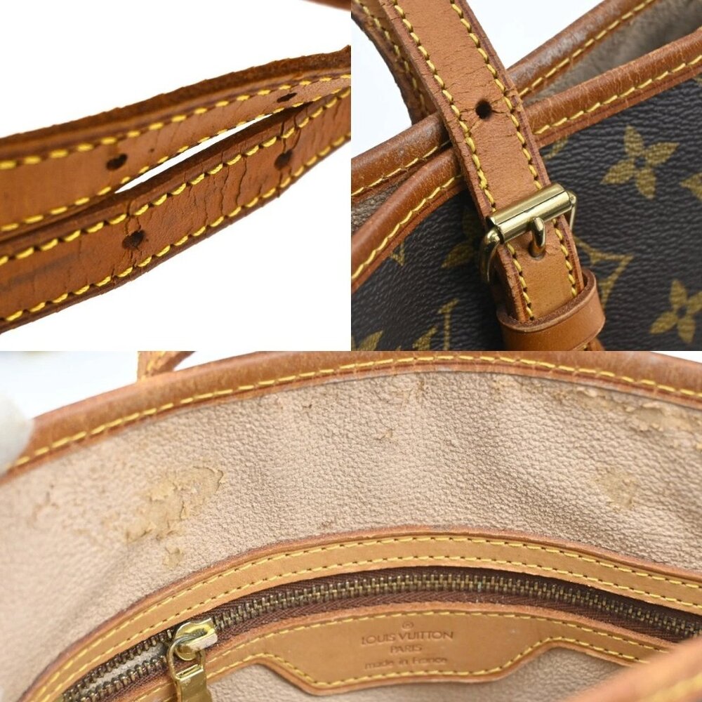 LOUIS VUITTON BUCKET PM Shoulder Tote Bag Monogram Leather Brown M42238 30AA147 - Picture 9 of 16